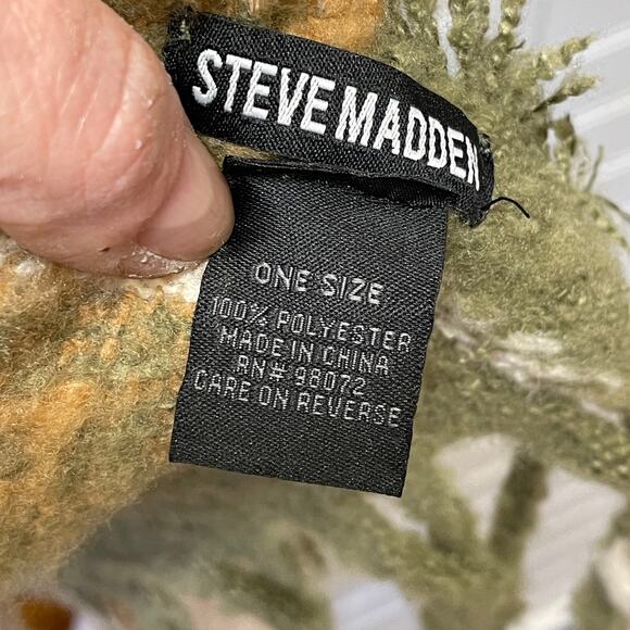 Steve Madden Olive Green and Tan Scarf Hat Glove Set - Picture 4 of 11